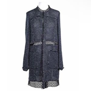 Elie Tahari Black Mesh Coat